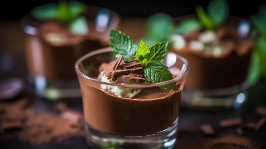 Chocolate Mousse with fresh mint