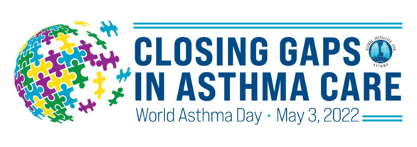 World Asthma Day logo with globe made of puzzle pieces