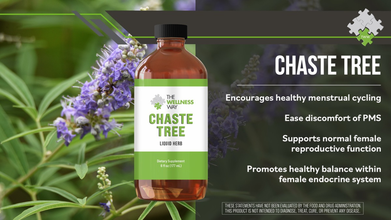 An image of a Wellness way bottle of liquid chaste tree supplement