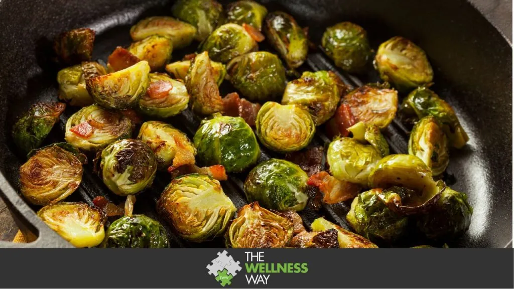 Homemade grilled brussel sprouts with fresh bacon