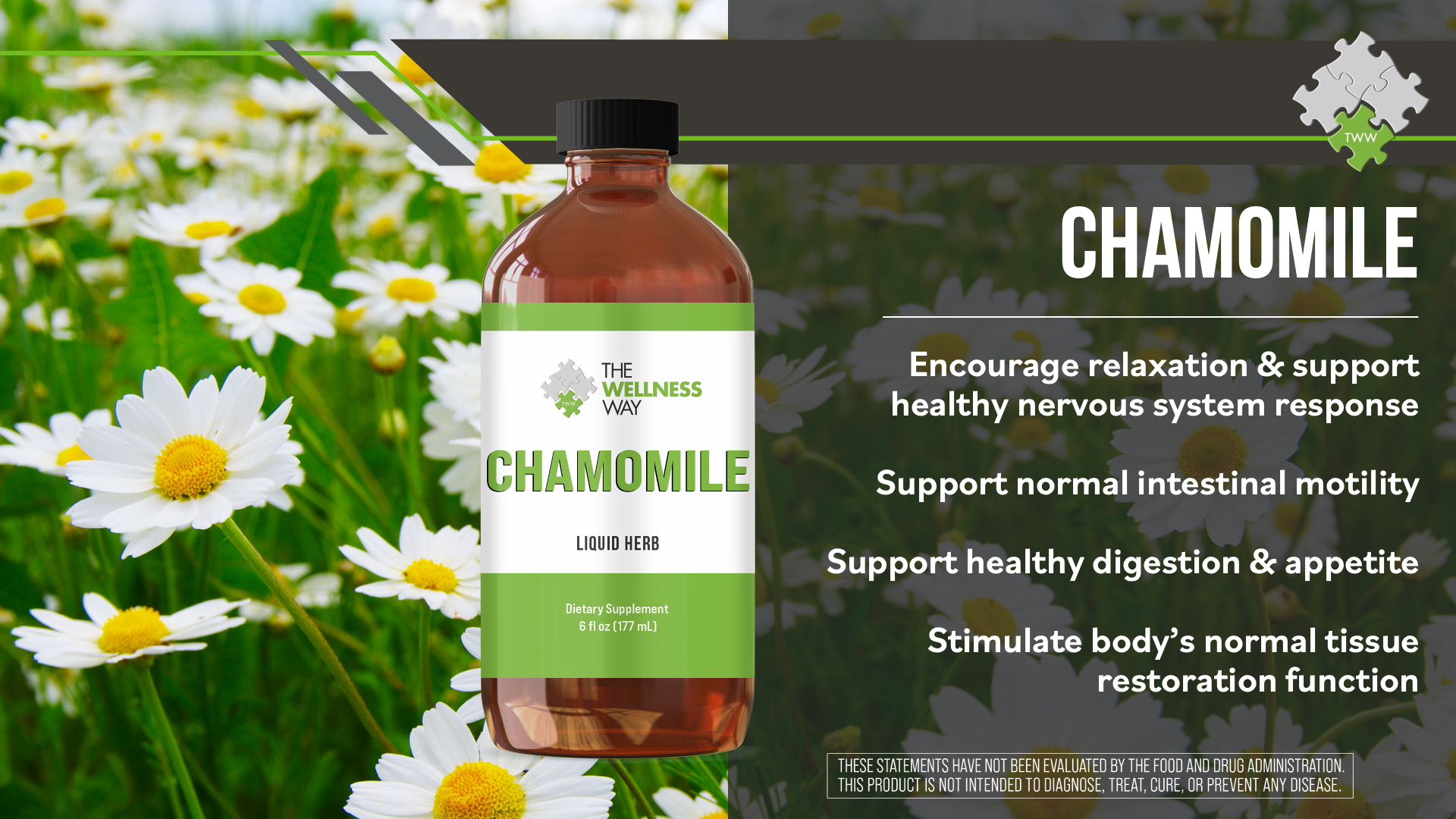 Chamomile herb with info